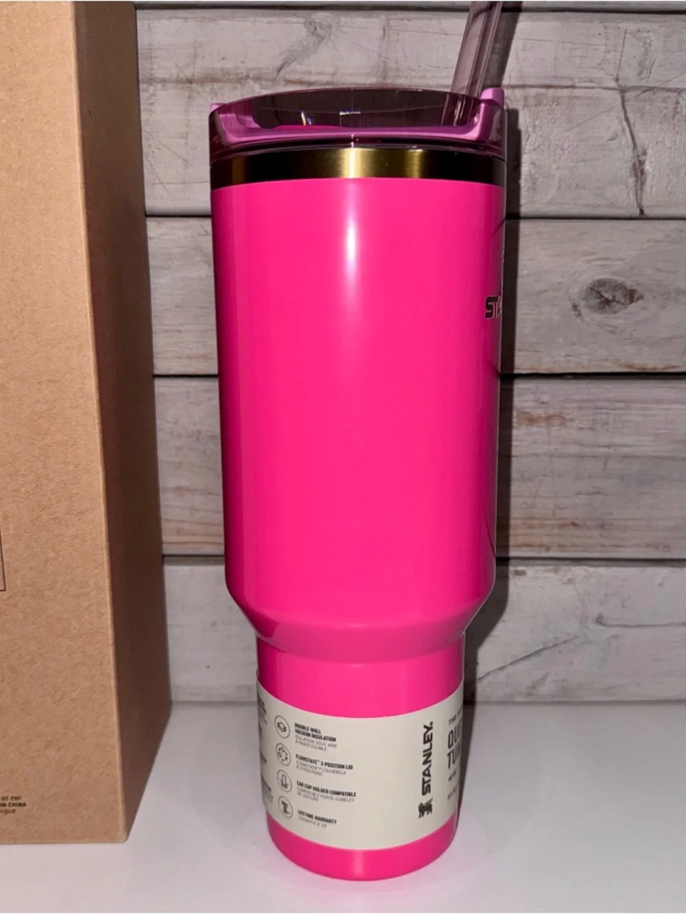 Stanley Quencher 40 oz Tumbler - Pink Parade - Brand New In Box! Pink / Gold - Picture 4 of 9
